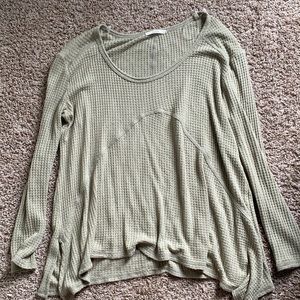 2/$10 Sage Green Waffle Knit Top